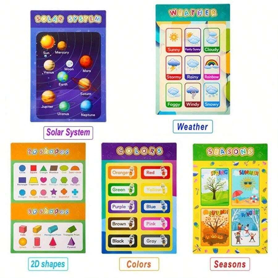 16 Sheets Children Wall Chart Maths Educational Learning Poster Charts ...