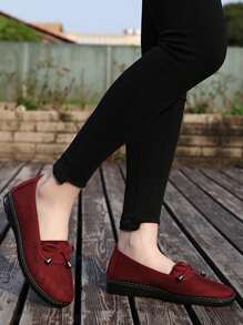 Của phụ nữ Mùa hè Nhẹ Giày đế bệt Giày phẳng Cho công việc , Mang thai , Giải trí Mặc , Chống trượt Và Thoải mái - Đỏ - Xem 3