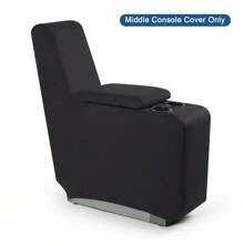 Solid Reclining Loveseat With Middle Console Couch Cover, 4 Piece Polyester Fabric Stretch Reclining Sofa Covers Chair Seat Covers For  Pets, Kids - màu đen - Xem 2