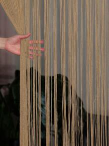 1pc Encrypted Line Curtain For Bedroom Doorway, Living Room Divider With Tassel Decoration For Storefront Window