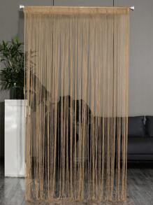 1pc Encrypted Line Curtain For Bedroom Doorway, Living Room Divider With Tassel Decoration For Storefront Window