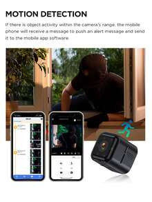 Qetupa WiFi Camera HD Night Vision Intercom Low-Power Camera Home Security Network Surveillance Camera - Black - View 5