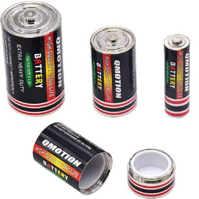 Small Battery Disguised Storage Box, Fake Security Pill Box, Hidden Coin Container