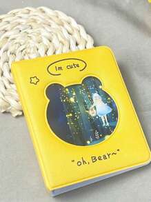 3-Inch Card Type Album For Instax Mini Photos, Portable Photo Book With Cute Decorations - Yellow - View 1