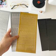 1pc Gold Foil English Letter Scrapbooking Sticker, INS Style Waterproof DIY Journal Material Scrapbook Decoration Stickers Suitable For Various Scenes Like DIY, Books, Etc., Stickers, Wall Decal, Vinyl Decal For Home Decorations, Spring Decoration Items Refresh Your Home, Rama Decoration Stickers
