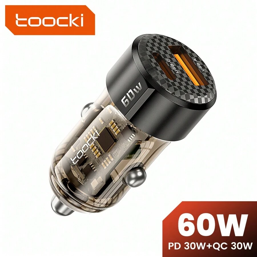 Toocki 60w 車用充電器 Pps 快速充電 Qc3.0 Pd 3.0 Type C 充電器便攜式 Usb 手機充電器