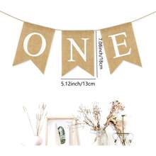 1 cái Biểu ngữ trang trí chủ đề tiệc sinh nhật đầu tiên cho bé trai hoặc bé gái, Biểu ngữ ghế cao và trang trí phông nền sinh nhật, Giáng sinh - màu nâu - Xem 2