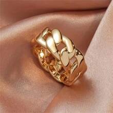 Anillo de diseño hueco de eslabones de cadena, estilo minimalista y vintage, joyería de moda unisex, ideal para regalos de Año Nuevo, Día de San Valentín y Día de la Madre