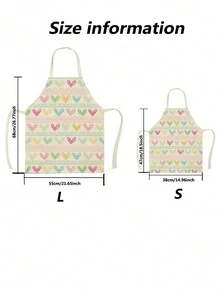 1 Pieza Delantal Con Diseño De Flores Y Corazones Para Uso En La Cocina Y Cocción En El Hogar - Beis - Ver 2