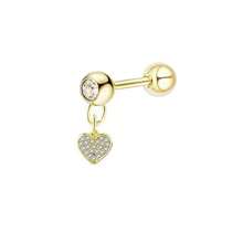 1 件 16G 316 不锈钢耳钉方晶锆石耳洞耳钉耳屏软骨杠铃耳环耳轮海螺身体穿孔首饰适合女性女孩 - 銀色 - 查看 25