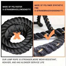 lekaro 20mm*3m Fitness Strength Training Weight-Bearing Skipping Rope Physical Strength Training MMA Fighting Rope Battle Rope Throwing Big Rope - Black and Yellow 20MM*3M - View 5