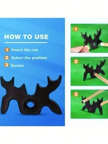 1pc Billiard & Snooker Cue Fixed Bracket/Holder, Cue Rack, For 9 Cue Sticks/Butterfly Rack/Black Eight Rack/Billiard Cue Wall Mount - Black - View 3