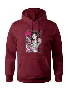 Men Hoodies - 紫紅色 - 查看 1