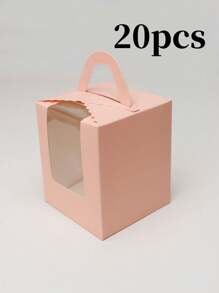 10 chiếc/20 chiếc/30 chiếc Hộp đựng bánh cupcake giấy ngày lễ tình nhân có cửa sổ trưng bày, túi đựng bánh cupcake đơn, giấy lót bánh cupcake dùng một lần có chèn và tay cầm, thích hợp cho tiệm bánh, đám cưới, tiệc mừng em bé, sinh nhật, tiệc tùng, ngày lễ và lễ kỷ niệm - Giấy - Xem 13