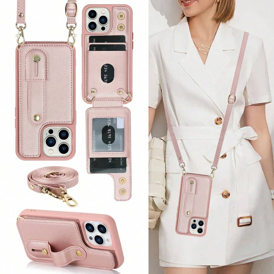 OUKNOEO 时尚斜挎包及仿皮手机壳，兼容 17 Air、16e、15、14、13、12、11 Pro、XS Max、7、8 Plus、XR、SE，Galaxy S25 Edge、S24、S23、S22 Ultra Plus、A13、A14、A15、A16、A35、A36、A53、A54、A55、A56，Z Fold 7、FE、6、5、4