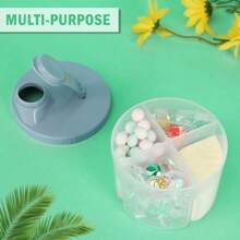 1pc Baby Formula Dispenser, Portable Rotating Milk Powder Container With Four Grids For Travel - Blue - View 4