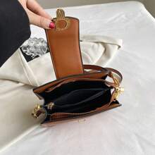 Fashionable Vintage Snake Print Shoulder Bag Shoulder & Crossbody Bag For Commuting, Western Style, Perfect For Horse Riding - Brown - View 9