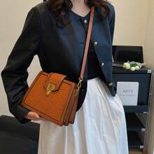 Fashionable Vintage Snake Print Shoulder Bag Shoulder & Crossbody Bag For Commuting, Western Style, Perfect For Horse Riding - Brown - View 5