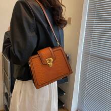 Fashionable Vintage Snake Print Shoulder Bag Shoulder & Crossbody Bag For Commuting, Western Style, Perfect For Horse Riding - Brown - View 2