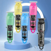 Mini Điện lực Tông đơ cắt tóc Đối với Tiệm hớt tóc Sử dụng , Trong suốt Tóc chuyên nghiệp Máy cắt Đối với Chạm khắc & Dầu Đầu Thiết kế , Có thể sạc lại Cắt tóc Máy móc Với Sức mạnh mạnh mẽ - Màu xanh lam - Xem 4