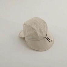 婴儿帽，宽边渔夫帽，适合幼儿男孩和女孩的防紫外线帽子，韩版 - 棕色 - 查看 5