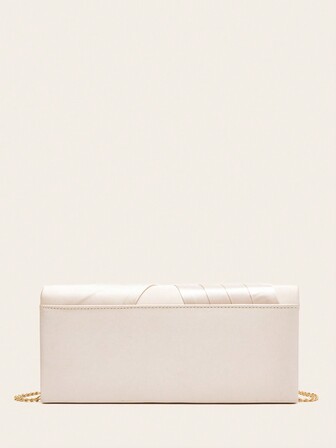 Ny kvällsväska med plisserad kedjerem i taft, crossbody-stil, bra present till alla hjärtans dag