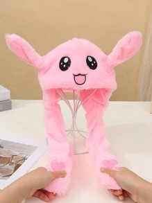 Cute Cartoon Rabbit Ears Moving Hat By Pinching Valentine's Day Valentines - Pink - View 2