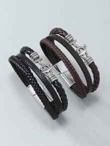 1 Pieza Pulsera Simple Y Moderna Con Diseño De Ancla Para Hombre - ancla - Ver 4