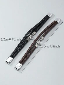 1 Pieza Pulsera Simple Y Moderna Con Diseño De Ancla Para Hombre - ancla - Ver 3