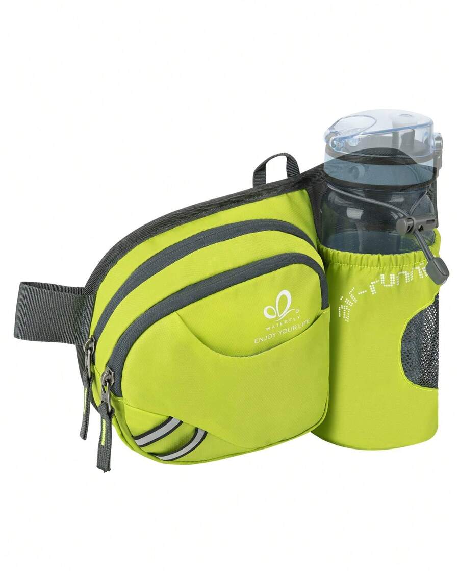 Waterfly Bolsa de cintura corrida desportiva homem mulher com suporte para garrafas bolsa de cintura para correr caminhadas, Preto, Caminhadas, corrida, desporto - Verde Lima - Ver 1