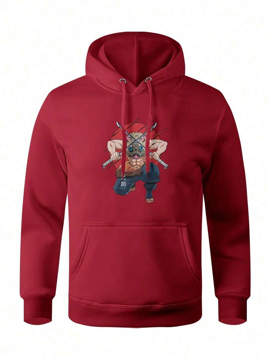 Men Hoodies - 紅色 - 查看 1