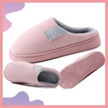 Plush Slippers Keep Warm Soft And Comfortable Unisex - Pink - View 2