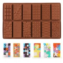 1pc Non-Stick 3d Chocolate Bar Silicone Mold For Diy Wax Melts, Candy, Cupcake, Mousse, Tarts, Soap Making