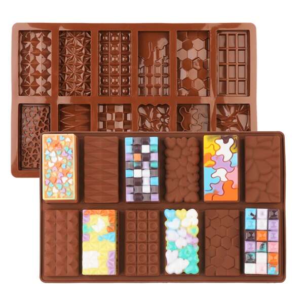 1pc Non-Stick 3d Chocolate Bar Silicone Mold For Diy Wax Melts, Candy, Cupcake, Mousse, Tarts, Soap Making