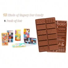 1pc Non-Stick 3d Chocolate Bar Silicone Mold For Diy Wax Melts, Candy, Cupcake, Mousse, Tarts, Soap Making