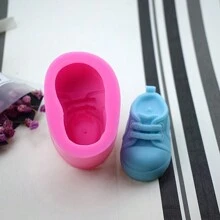 1 Molde De Silicona Con Forma De Zapato Para Vela Aromática Hecha A Mano Y Jabón Hecho A Mano, Molde De Silicona Para Hacerlos En Casa - Rosa - Ver 1