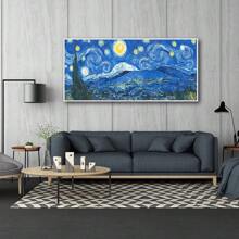 梵高《星夜》灵感5D DIY钻石画套装 - 动漫主题，圆形亚克力钻石，全钻十字绣套装，马赛克工艺品家居墙面装饰，适合初学者 - 彩色 - 查看 3