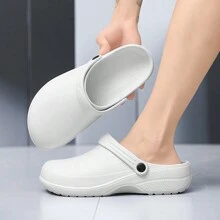 Anti-Slip Kitchen Shoes Men Professional Chef Shoes Anti-Slip Waterproof Oil Resistant Chef Special Wear-Resistant Soft Bottom Work Shoes - White - View 4