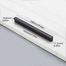 1 Miếng Đen Vàng Hiện đại Tủ Phòng bếp Phần cứng Tủ Tủ đóng tường Kéo L Quán bar Hợp kim nhôm Tủ Ngăn kéo Núm Hộp Xử lý - màu đen - Xem 9