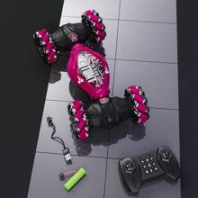 遙控變形越野車，隨機顏色，配有橫向奔馳輪和一個遙控器。有灰色，紅色和藍色可選。遙控器電池需另行購買，實際產品可能會有差異。 - 彩色 - 查看 5