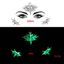 1pc  Face 3d Rhinestone Temporary TattooSticker, One Glow In The Dark For Cosplay,Party Decoration