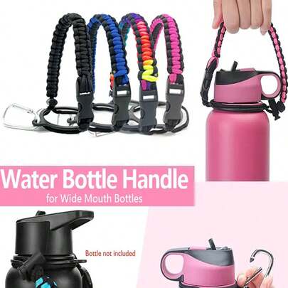 1入組水瓶杯繩,適用於戶外露營和遠足活動,可承重12盎司至64盎司