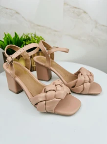 Women Heeled Sandals - Màu nâu  Mocha - Xem 4