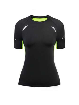 女士春夏運動快干網眼短袖T恤，透氣運動上衣，適用於瑜伽、跑步、網球等運動