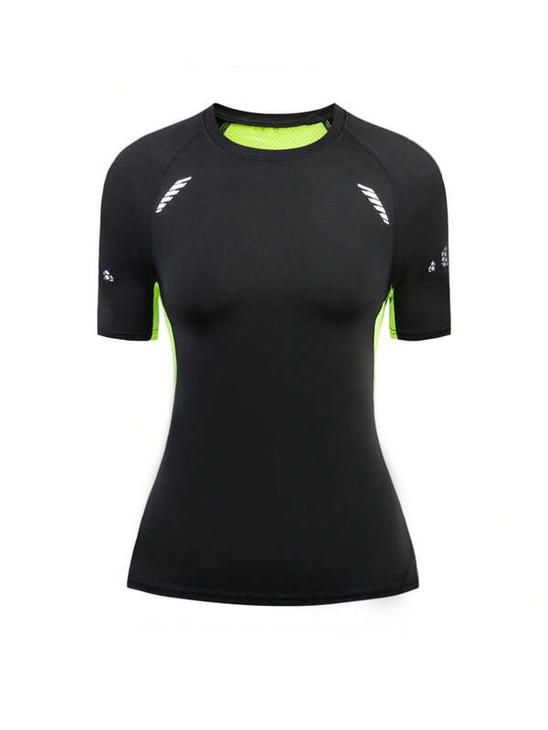 Women's Spring/Summer Athletic Quick-Drying Mesh Short Sleeve T-Shirt, Breathable Workout Top For Sports Like Yoga, Running, Tennis