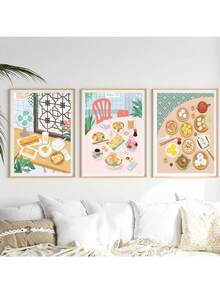 1 Miếng Món ăn Retro Áp phích Hoài niệm Treo tranh Hình ảnh Đường phố Món ăn tranh sơn dầu Bức tranh Đối với Phòng bếp Trang trí Khung trang trí - C - Xem 5