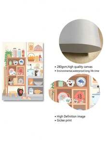 1 Miếng Món ăn Retro Áp phích Hoài niệm Treo tranh Hình ảnh Đường phố Món ăn tranh sơn dầu Bức tranh Đối với Phòng bếp Trang trí Khung trang trí - C - Xem 6