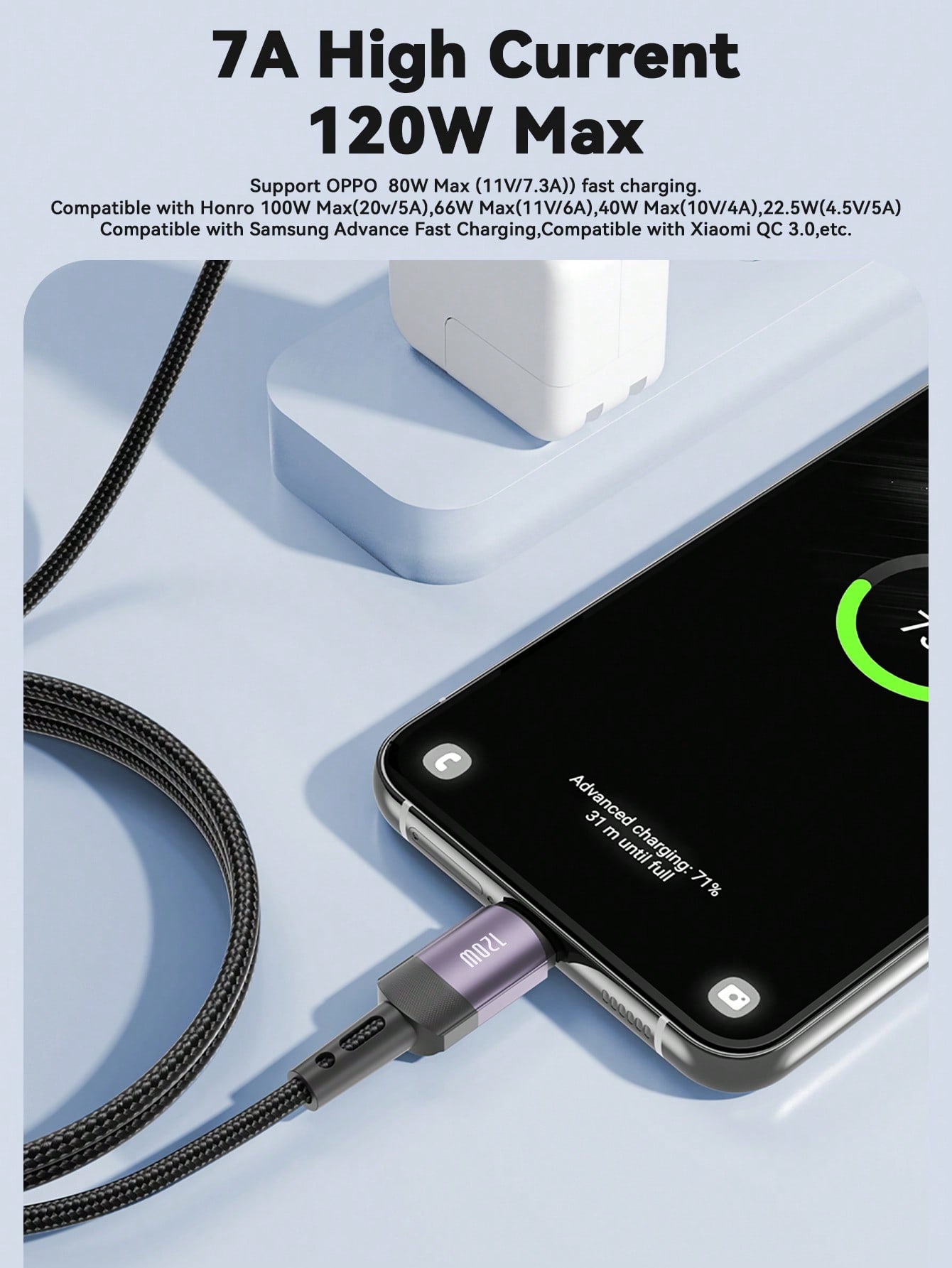 كابل شحن سريع -إلى -بقدرة حتى 120 واط – ألومنيوم –...