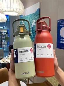 1300毫升316l保溫水瓶,冷熱外出運動真空瓶旅行保溫杯,帶吸管杯和手提保溫杯 - 彩色 - 查看 1