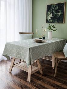 1 Miếng Phong cách Bắc Âu Họa tiết Hình học Khăn trải bàn Đối với Ăn uống Bàn - màu xanh lá - Xem 2